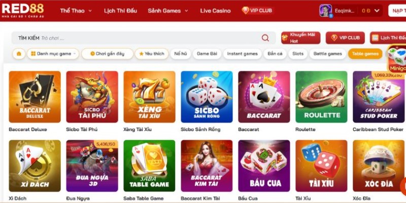 Khám phá Sảnh Game RED88